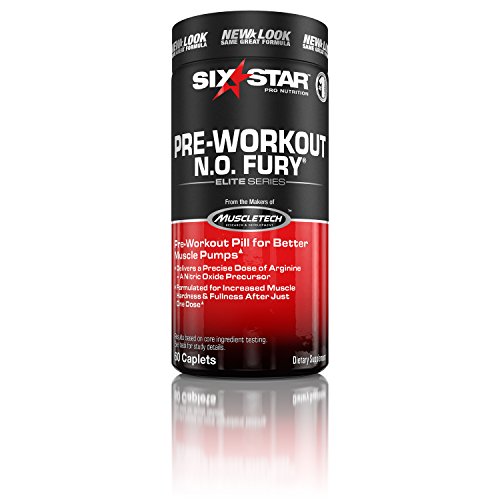 Product Cover Six Star Pro Nutrition Elite Series Pre Workout N.O. Fury, Nitric Oxide Booster (60 caplets)