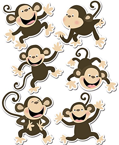 Product Cover Creative Teaching Press 6-Inch Designer Cut-Outs, Monkeys (6431)
