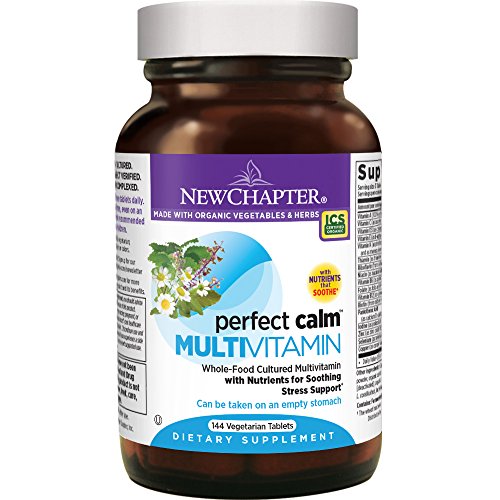 Product Cover New Chapter Calming Supplement - Perfect Calm Multivitamin for Stress + Mood Support with B Vitamins + Holy Basil + Lemon Balm + Organic Non-GMO Ingredients - 144 ct