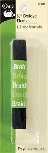 Product Cover Dritz 9332B Braided Elastic, 1/2-Inch x 1-1/2-Yard, Black