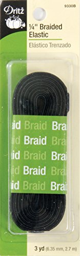 Product Cover Dritz 9330B Braided Elastic, 1/4-Inch x 3-Yard, Black