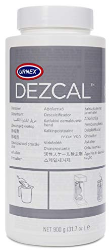 Product Cover Urnex Dezcal Coffee and Espresso Machine Descaler Activated Scale Remover - 900g Bottle - Fast Effective Descaling Of Boilers and Heating Elements Faucets Spray Heads Milk Systems