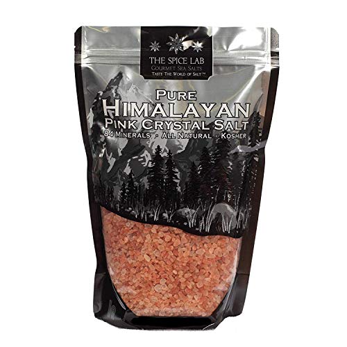 Product Cover The Spice Lab Himalayan Pink Salt - Coarse 2.2 Lb / 1 Kilo - Gourmet Pure Crystal - Pink Himalayan Salt is Nutrient and Mineral Dense for Health - Kosher & Natural Certified - Excellent Bath Salt