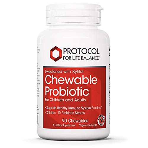 Product Cover Protocol For Life Balance - Chewable Probiotic (For Adults & Children) - Supports Healthy Immune/Digestive System Function, Weight Loss, & Upset Stomach - Sweetened with Xylitol - 90 Chewables