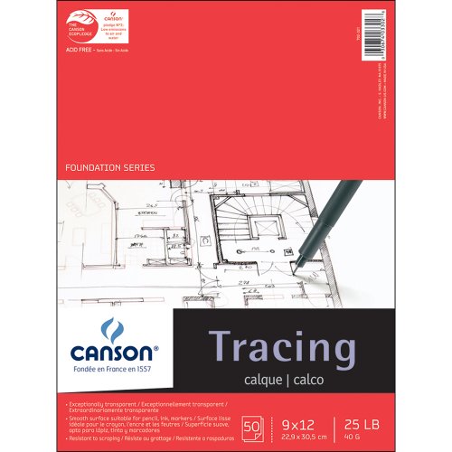 Product Cover Canson 702-321 Pro-Art 9-Inch by 12-Inch Tracing Paper Pad, 50-Sheet