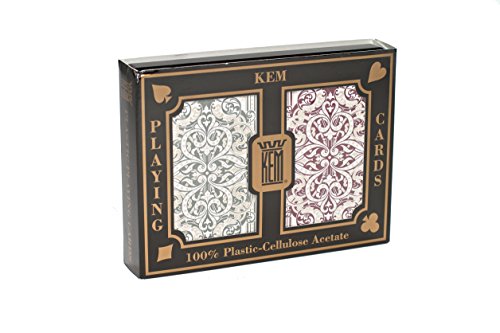 Product Cover KEM Jacquard Playing Cards: 2-Deck Set Green/Burg (Poker - Wide)