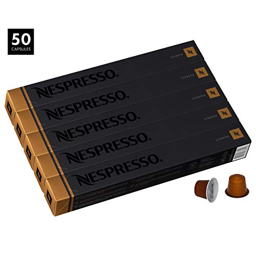 Product Cover Nespresso Livanto OriginalLine Capsules, 50 Count Espresso Pods, Medium Roast Intensity 6 Blend, Costa Rican & Colombian Arabica Coffee Flavors