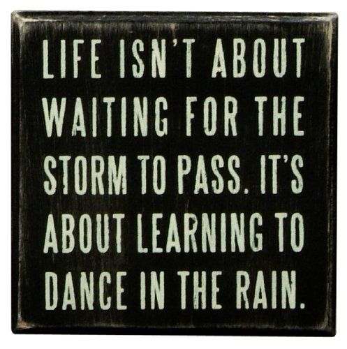 Product Cover Primitives by Kathy Classic Box Sign, 4 x 4-Inches, Dance in The Rain