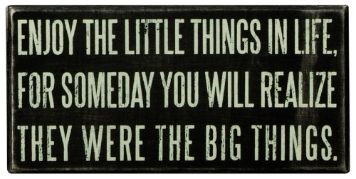Product Cover Primitives by Kathy Enjoy The Little Things Wooden Box Sign, 8 x 4-Inches, Black and White