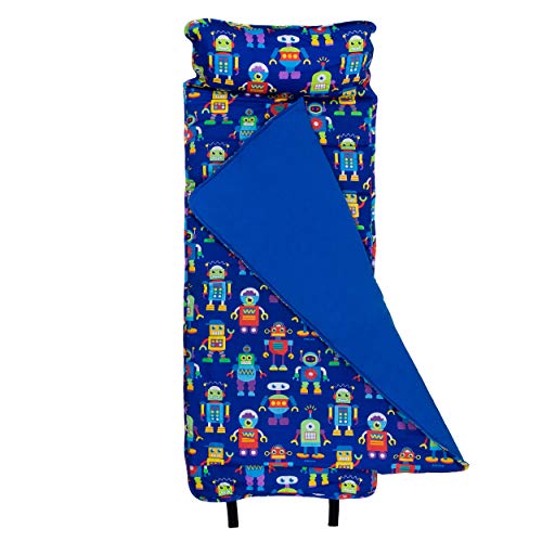 Product Cover Wildkin Nap Mat with Pillow for Toddler Boys and Girls, Perfect Size for Daycare and Preschool, Designed to Fit on a Standard Cot, Patterns Coordinate with Our Lunch Boxes and Backpacks, Robots