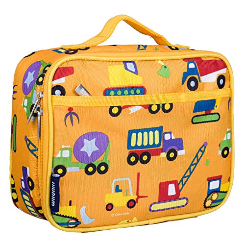 Product Cover Wildkin Lunch Box, Insulated, Moisture Resistant, and Easy to Clean with Extras for Quick & Simple Organization, Ages 3+, Perfect for Kids or On-The-Go Parents, Olive Kids Design, Under Construction