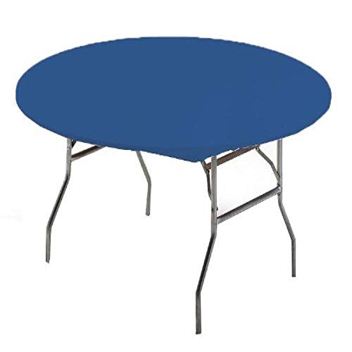 Product Cover Creative Converting Round Stay Put Plastic Table Cover, 60-Inch, Royal Blue, 12 Packs