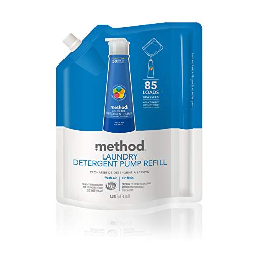 Product Cover Method Laundry Detergent Refill for Pump Bottles, Fresh Air, 34 Ounce, 85 Loads