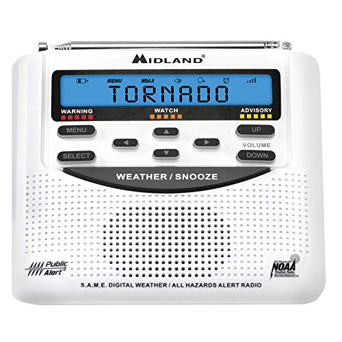 Product Cover Midland - WR120, NOAA Emergency Weather Alert Radio - S.A.M.E. Localized Programming, Trilingual Display, 60+ Emergency Alerts, & Alarm Clock (WR120C - Clam Packaging)
