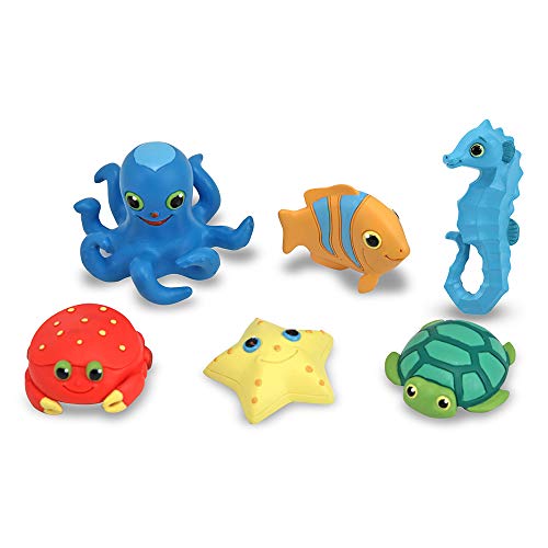 Product Cover Melissa & Doug Sunny Patch Seaside Sidekicks Creature Set - Water Toys for Kids (Beach, Bath, or Pool, 6 Pieces, Great Gift for Girls and Boys - Best for 3, 4, and 5 Year Olds)
