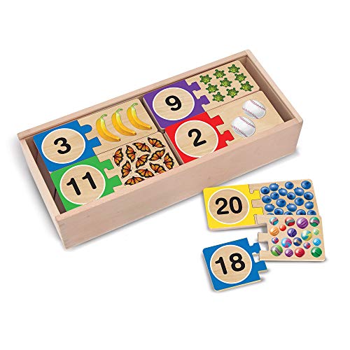 Product Cover Melissa & Doug Self-Correcting Number Puzzles (Developmental Toys, Wooden Storage Box, 40 Pieces, Great Gift for Girls and Boys - Best for 4, 5, and 6 Year Olds)
