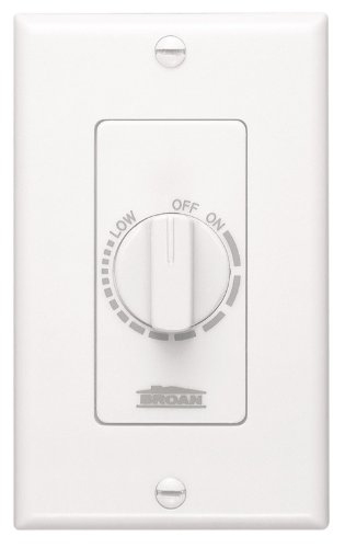Product Cover NuTone Variable Speed Wall Control for Ventilation Fans, Dial Knob Control, 3 Amp., 120V, White