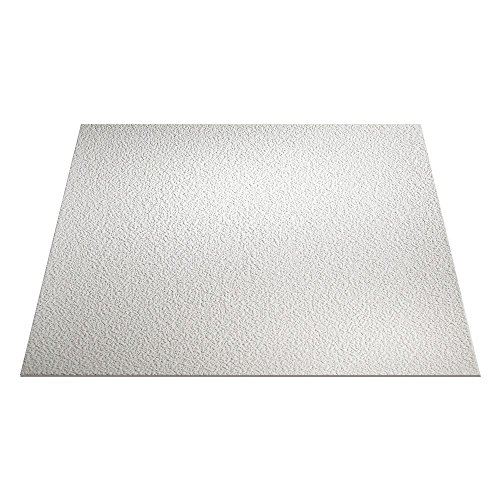 Product Cover Genesis 2ft x 2ft White Stucco Pro Ceiling Tiles - Easy Drop-In Installation - Waterproof, Washable and Fire-rated - High-Grade PVC to Prevent Breakage (One Tile)