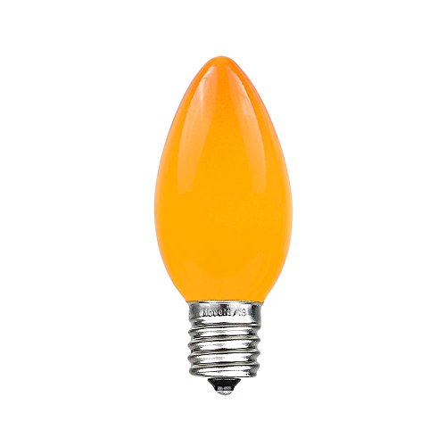 Product Cover Novelty Lights 25 Pack C9 Ceramic Outdoor String Light Christmas Replacement Bulbs, Orange, E17/C9 Base, 7 Watt