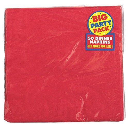 Product Cover Apple Red 2-Ply Dinner Napkins Big Party Pack, 50 Ct.