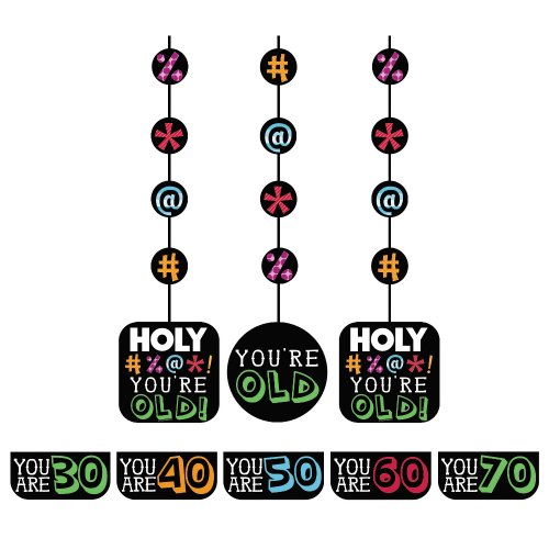 Product Cover Creative Converting Holy Bleep 3 Count Hanging Cutout Party Decorations with Customizable Stickers