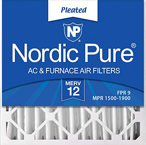 Product Cover Nordic Pure 20x20x4M12-2 MERV 12 Pleated AC Furnace Air Filters, 2 Pack, 2 PACK, 2 PACK