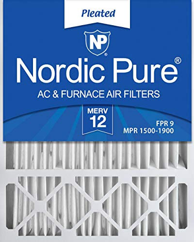 Product Cover Nordic Pure 20x25x4/20x25x5 (19 7/8 x 24 7/8 x 4 3/8) Honeywell FC100A1037 Replacement Pleated AC Furnace Air Filters MERV 12, Box of 1