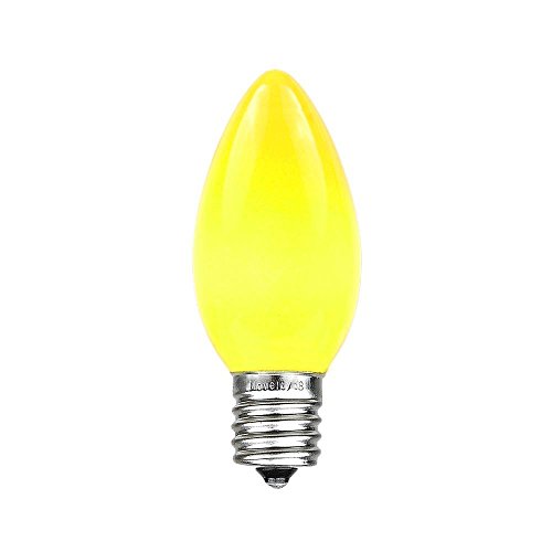 Product Cover Novelty Lights 25 Pack C9 Ceramic Outdoor String Light Christmas Replacement Bulbs, Yellow, E17/C9 Base, 7 Watt