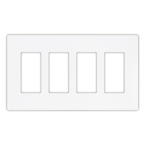 Product Cover EATON Wiring PJS264W Decorator Screwless Wallplate, 4-Gang, White