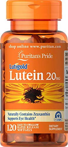 Product Cover Puritans Pride Lutein 20 Mg With Zeaxanthin Softgels, 120 Count