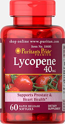 Product Cover Puritan's Pride Lycopene 40 mg, Supplement for Prostate and Heart Health Support**, Contains Antioxidant Properties**, 60 Rapid Release Softgels
