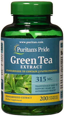 Product Cover Puritans Pride Green Tea Standardized Extract 315 Mg Capsules, 200 Count