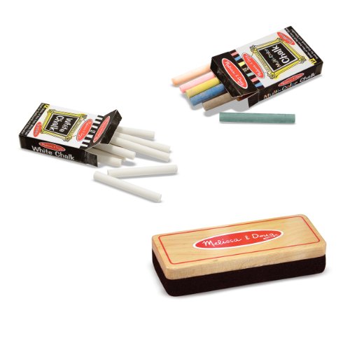 Product Cover Melissa & Doug Eraser and Chalk Set with 24 Chalk Sticks and Wood-Handled Felt Eraser
