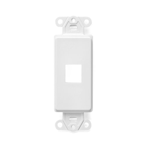 Product Cover Leviton 41641-W QuickPort Decora Wall Plate Insert, 1 Gang, 2.61 In L X 1.29 In W 0.22 In T, 1-Port, White