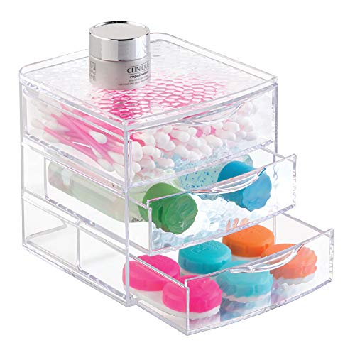 Product Cover iDesign Rain Plastic 3-Drawer Jewelry Box, Compact Storage Organization Drawers Set for Cosmetics, Dental Supplies, Hair Care, Bathroom, Office, Dorm, Desk, Countertop, 4.5