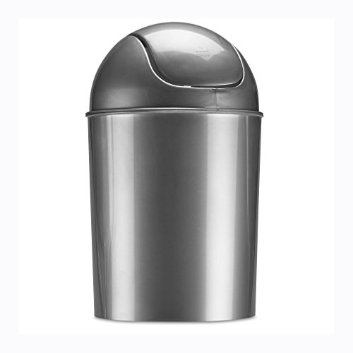 Product Cover Umbra Mini Waste Can 1.2 Gallon with Swing Lid, Silver