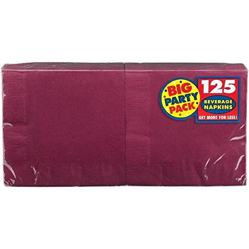 Product Cover Big Party Pack Berry Red Beverage Napkins | Pack of 125 | Party Supply