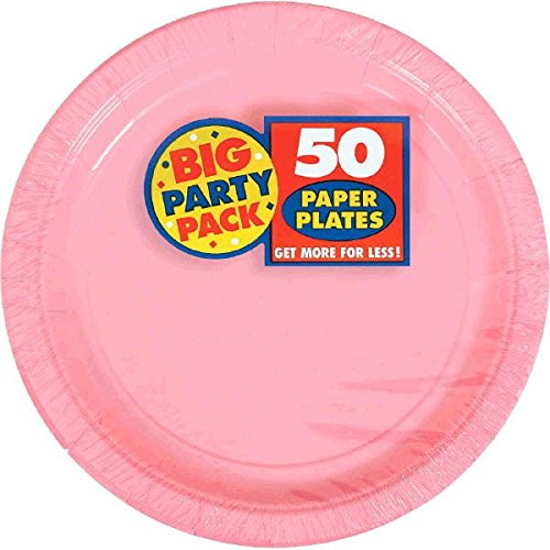 Product Cover Amscan New Pink Paper Plate Big Party Pack, 50 Ct.