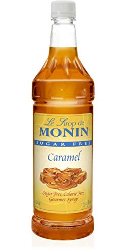 Product Cover Monin - Sugar Free Caramel Syrup, Sweet and Buttery Caramel Flavor, Great for Lattes, Cappuccinos, Unique Cocktails, Vegan, Non-GMO, Gluten-Free (1 Liter)