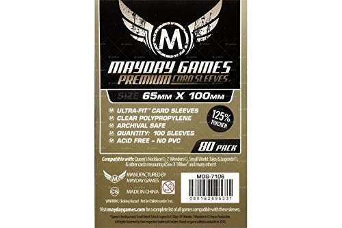 Product Cover Mayday Games - 80 Premium 7 Wonders Sleeves 65x100mm