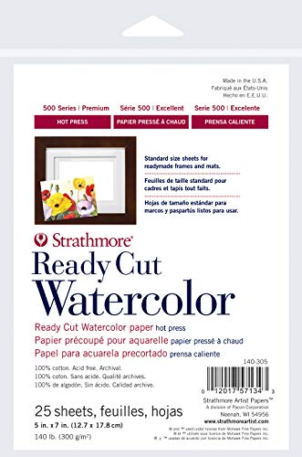 Product Cover Strathmore 140-305 Ready Cut Watercolor, Hot Press, 5
