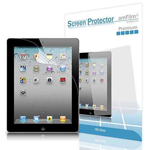 Product Cover amFilm iPad 2 Screen Protector HD Clear for Apple iPad 4/3/2 and iPad with Retina Display (2-Pack) (NOT for iPad Air/iPad 5)
