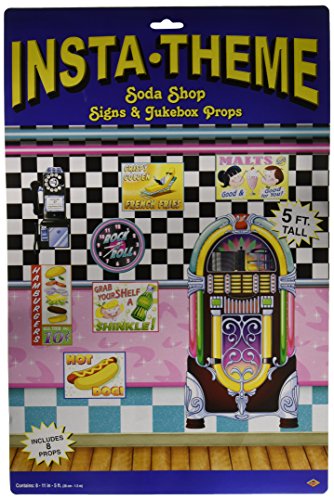 Product Cover Soda Shop Signs & Jukebox Props Party Accessory (1 count) (8/Pkg)