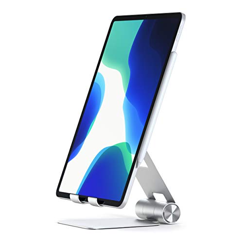 Product Cover Satechi R1 Aluminum Multi-Angle Foldable Tablet Stand - Compatible with 2019 iPad/2018 iPad Pro, iPhone 11 Pro Max/11 Pro, Xs Max/XS/XR/X, 8 Plus/8, Samsung S10 Plus/S10 (Silver)