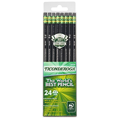 Product Cover Dixon Ticonderoga Wood-Cased #2 Pencils, Box of 24, Black (13926)