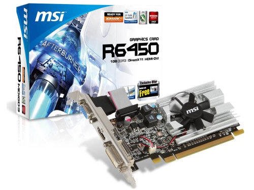 Product Cover MSI ATI Radeon HD6450 1 GB DDR3 VGA/DVI/HDMI Low Profile PCI-Express Video Card R6450-MD1GD3/LP