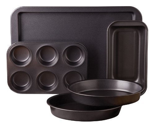 Product Cover Gibson Sunbeam 76893.05 Kitchen Bake 5-Piece Bakeware Set, Carbon Steel