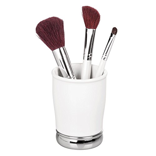 Product Cover InterDesign York Ceramic and Metal Tumbler, Makeup Brush Toothbrush Holder Cup for Bathroom, Countertop, Desk, Dorm, College, and Vanity, 3.25
