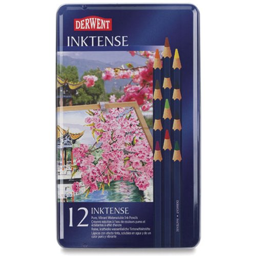 Product Cover Derwent Inktense Pencil Set, Assorted Color, 12-Tin