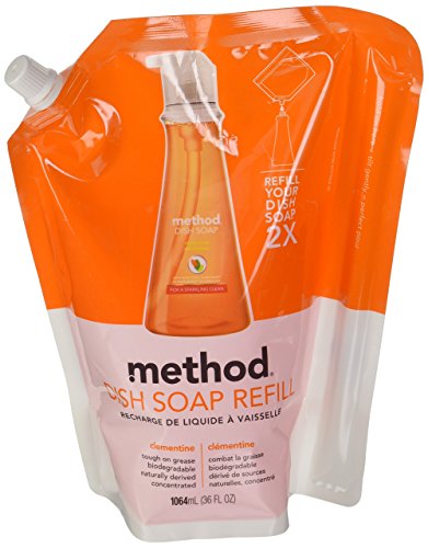 Product Cover Method Dish Soap Pump Refill, Clementine, 36 Ounce, Small, Orange